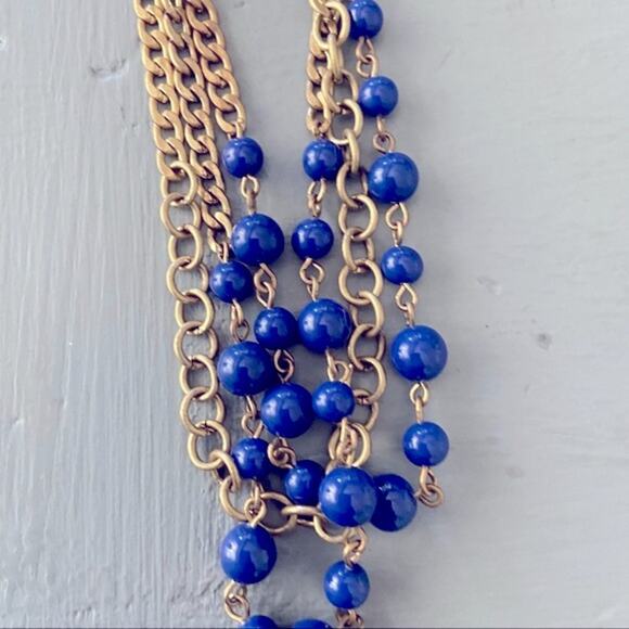 J. Crew Multi Chain Blue Beaded Necklace - Picture 4 of 7